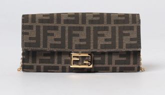 Fendi Borsa wallet Continental With Chain Baguette Fendi in canvas jacquard