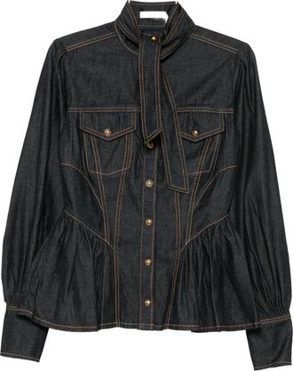 Zimmermann Pussy-bow Peplum Shirt