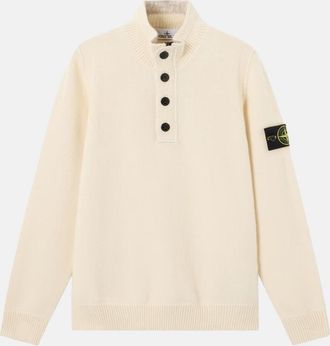 Stone Island 1/4 BUTTON 5100040 SWEATER Size: XXL, colour: IVORY