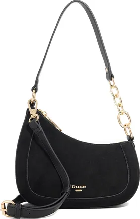 Dune London DIRECTION Chain Detail Shoulder Bag One Size Suede