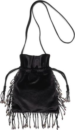 Maliparmi Rugsada Pouch met Borduurwerk - Dames - Schoudertassen - Zwart - ONE Size - Katoen - Tassen