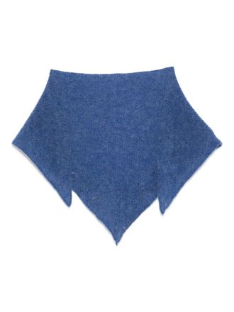 Maison Labiche Wollen sjaal met geborduurde tekst - Blauw