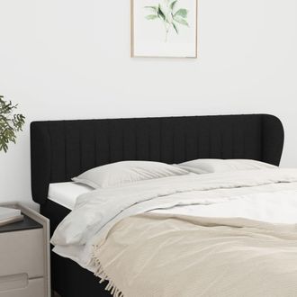 vidaXL Cabecero De Tela Negro 147x23x78/88 Cm Vidaxl