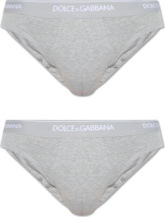Dolce & Gabbana Briefs 2-pack - Heren - Onderbroek - Grijs - 3XL - Katoen - Ondergoed