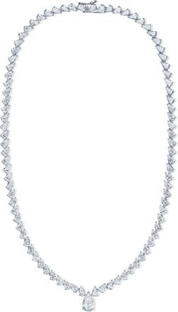 The Diamond Store LUXE 20.00ct Lab Diamond Necklace with 1.50ct IGI Certified Pear-Cut Centre in 18K White Gold