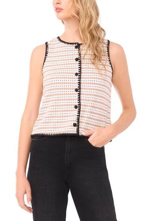 CeCe by Cynthia Steffe Diamond Stretch Knit Vest in Toffee at Nordstrom, Size Xx-Small