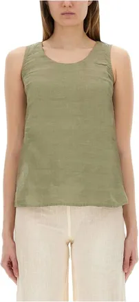 120% Lino Donna, Top, Verde, S, new