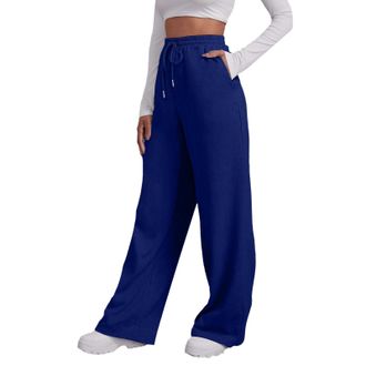 Generic Womens Jogging Bottoms - Thin Lightweight Breathable Sweatpants Straight Leg Joggers Pants Baggy Sports Yoga Tracksuit Bottoms with Pockets Long Train