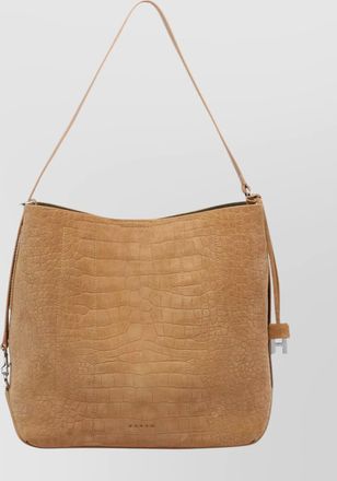 Hogan suede hobo tote adjustable shoulder strap