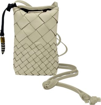 Kempton & Co. Mini Sling Phone Crossbody Bag In Sand Threaded Weave