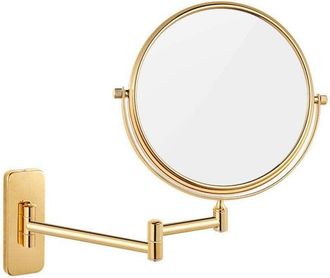 Elle Espejo De Aumento Redondo De Pared Para Ba&ntilde;o, Espejo De Aumento X10 Dorado De Pared Para Maquillaje Y Afeitado Con Brazo Flexible, Extensi&oacute;n Giratoria