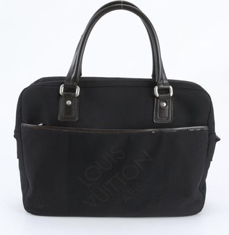 Louis Vuitton Noir Leather Canvas Briefcase (Pre-Owned)