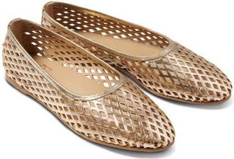 beek Swiftlet Perforated Ballet Shoe in Gold at Nordstrom, Size 9.5