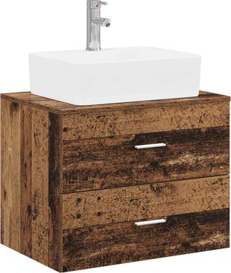 vidaXL Juego De Muebles De Ba&ntilde;o Madera Envejecida Madera De Ingenier&iacute;a Vidaxl