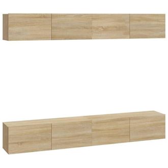 Berkfield Home Wall TV Cabinets 4 pcs Sonoma Oak 100x30x30 cm in Brown | Size: 100 x 30 x 30 cm