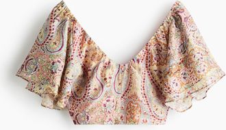 H&M Kurztop aus Leinenmix - Pink