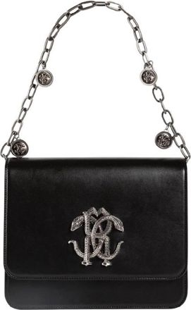Roberto Cavalli Mirror Snake Leather Shoulder Bag