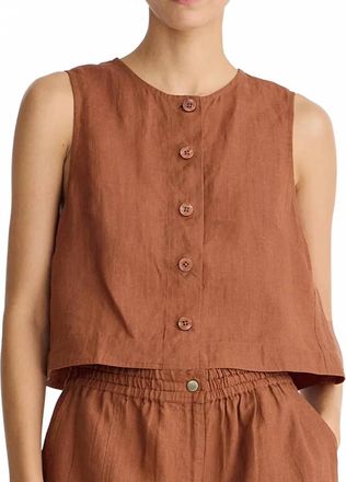 Apiece Apart Godet Crew Neck Tank Top In Harissa