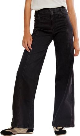 Free People Libre Front Yoke Wide Leg Jeans in Cafe Noir at Nordstrom, Size 25