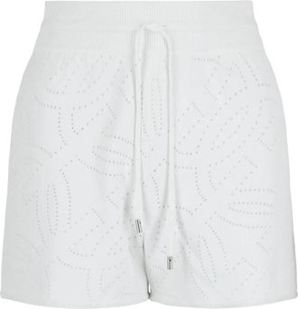 Ferragamo Womens Gancini Pattern Drawstring Shorts In White
