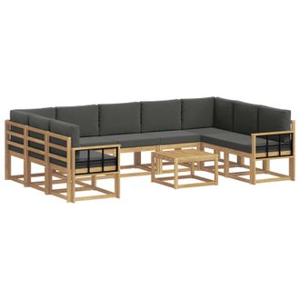 vidaXL Conjunto De Sof&aacute;s De Exterior 10 Pcs Blanco Y Antracita Vidaxl