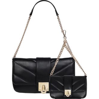 True Religion Quilted Flap Shoulder Bag & Mini Bag Set in Black at Nordstrom Rack