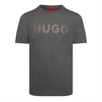 HUGO BOSS Hugo Heren-T-shirt met Dulivio-logo in contrasterende kleuren (Donkergrijs)