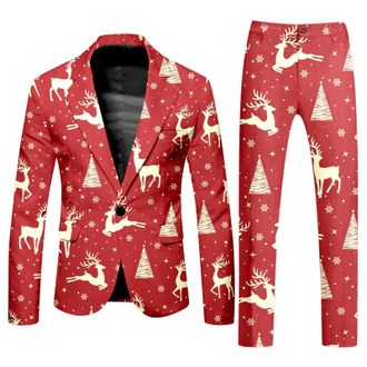 Generic 2 Piece Suits Christmas Suit Print Pullover Hoodie Costume Men Bells Coat Ugly Elf Outfit Holiday Gathering Mens Mens Jacket Sock Reindeer for UK