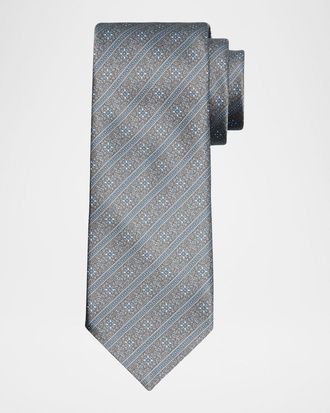 Stefano Ricci Men & apos;s Paisley Stripe Silk Tie