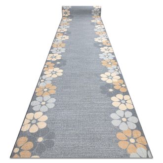 RugsX Rugsx - Alfombra De Pasillo Con Refuerzo De Goma Margaretka Flor, Gris 110 Cm Grey 110x330 Cm