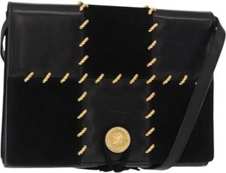 Ferragamo Pre-owned Cross Body Bags, female, Black, Size: ONE SIZE Pre-owned Suede Shoulder Bag