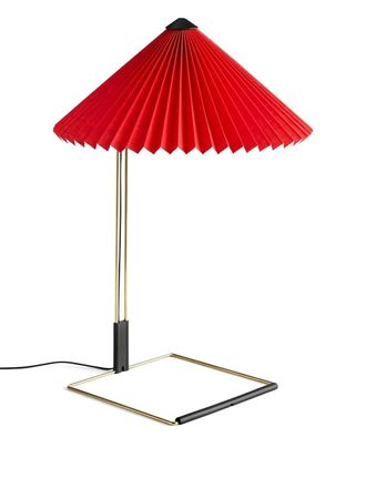 HAY Matin pleated shade table lamp - unisex - Brass/PVC/Cotton - OS - Red