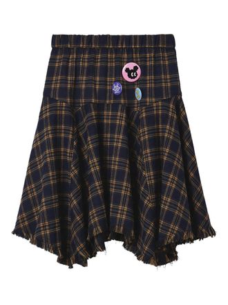 Mini Cream Minigonna con frange - Blu