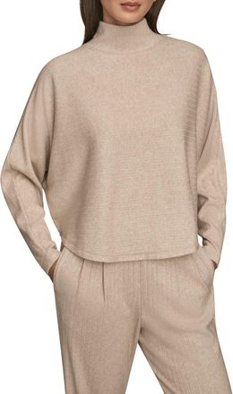 DKNY Mock Neck Sweater in Light Fawn Heather at Nordstrom, Size X-Large