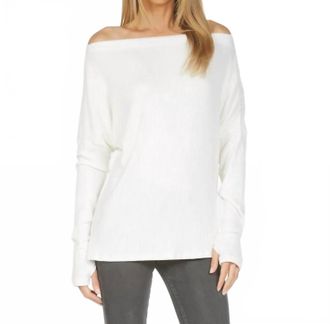 Michael Lauren Santos Le Drop Shoulder Sweater Top In Ivory
