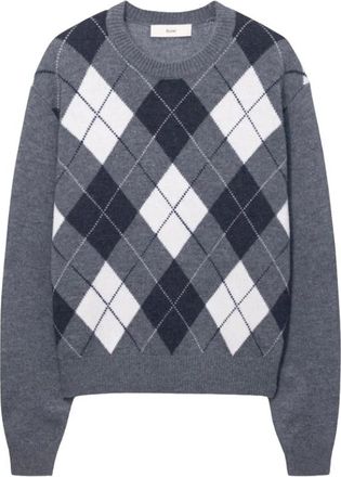 Dunst Argyle Ronde Hals Trui - Heren - Ronde hals truien - Grijs - XL - Wol - Truien & Vesten