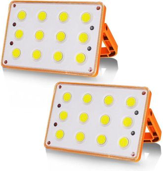 OEM Paquete De 2 Focos Led Recargables De 60 W, 120 Cob, 4 Modos, Foco Led Solar Recargable Para Obras De Construcci&oacute;n, Luz De Trabajo, Foco Led Recargabl
