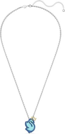 Swarovski Blue Swan Pendant Long Necklace