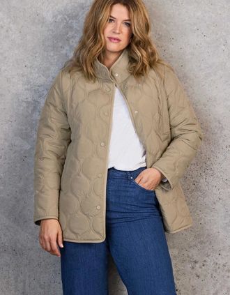 Live Unlimited London Womens Stone Quilted Jacket - Green - Size: 12
