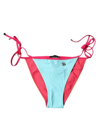 Dolce & Gabbana Womens Multicolor Logo Swimsuit Bikini Bottom Swimwear Nylon Elastane Clothing