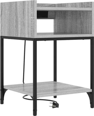 vidaXL Vidaxl - Armario de Noche con estante Gris sonoma 40 x 40 x 61 cm