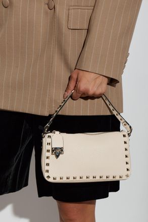 Valentino Garavani Leather Bag With Studs, Womens, Cream