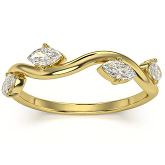 Pompeii3 1/2Ct Marquise Diamond Wedding Vine Stackable Ring in White Yellow or Rose Gold