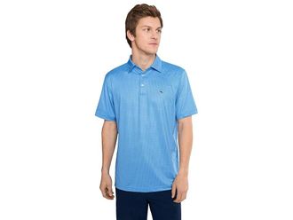 Vineyard Vines Printed Sankaty Polo Mens Clothing Whale Dot Obreeze/Tb : 2XL, Polyester/Elastane