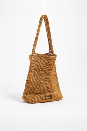 Bimba & Lola Raffia Shoulder bag in Gold at Nordstrom