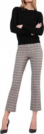 Avenue Montaigne Leo Cropped Flare Pants In Check