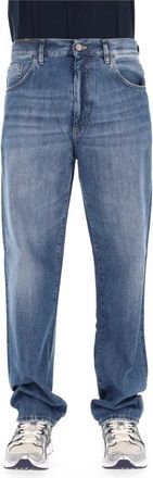 Pantaloni Torino Ruimvallende Denim Jeans van Puur Katoen - Heren - Regular Fit Jeans - Blauw - W31 - Katoen - Jeans