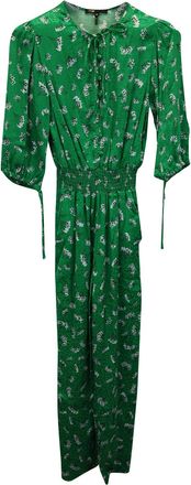 Maje Printed Jumpsuit in Green Viscose