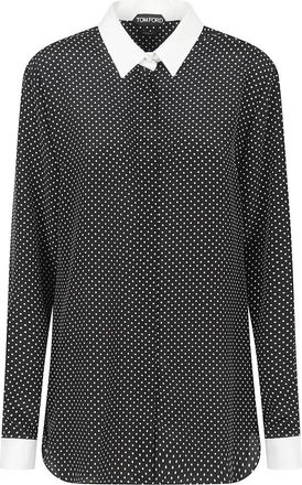 Tom Ford Geometric Print Shirt - Dames - Overhemden - Zwart - S - Overhemden