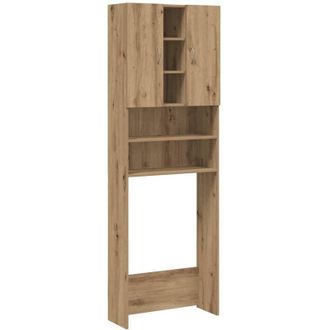 vidaXL Armario De Lavadora Roble Artisan 64x25,5x190 Cm Vidaxl